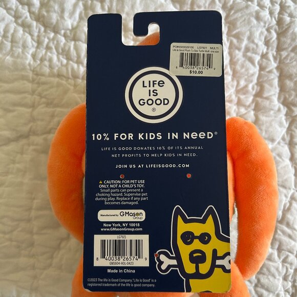 Life Is Good Sea Turtle Plush Dog Toy Gift Stuffed Animal Ocean Beach Decor - Picture 2 of 8